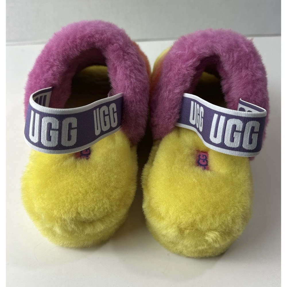 UGG Rainbow Fluff Yeah Slide Sandals Women's Size 8 Slippers New Without Tags - Picture 12 of 13